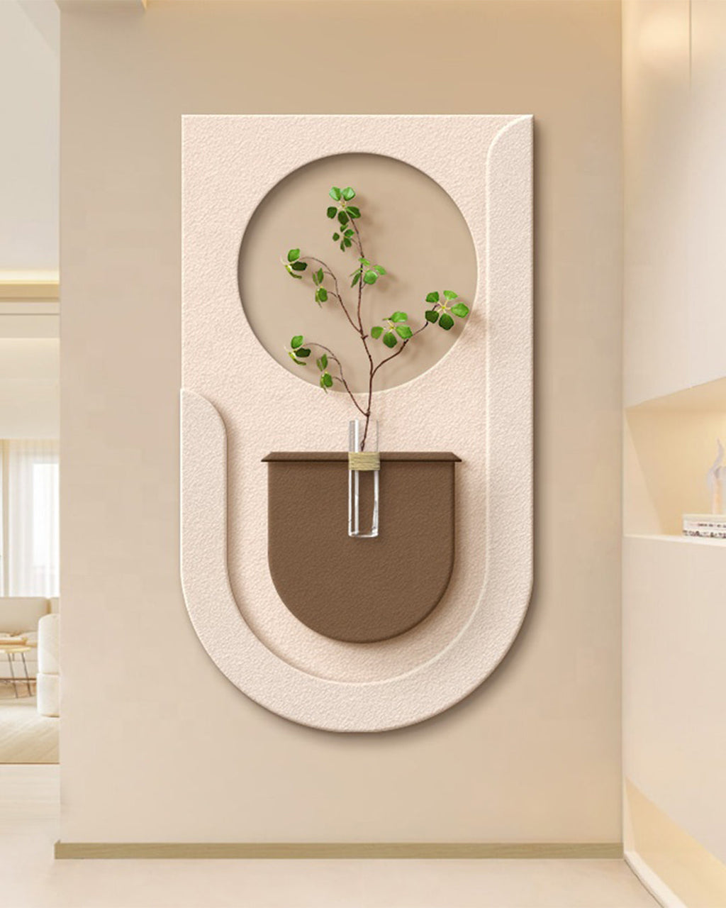 Dekor Fark 40x70 cm Pilli LED'li İskandinav Duvar Tablosu - Pütürlü Doku - Model D075