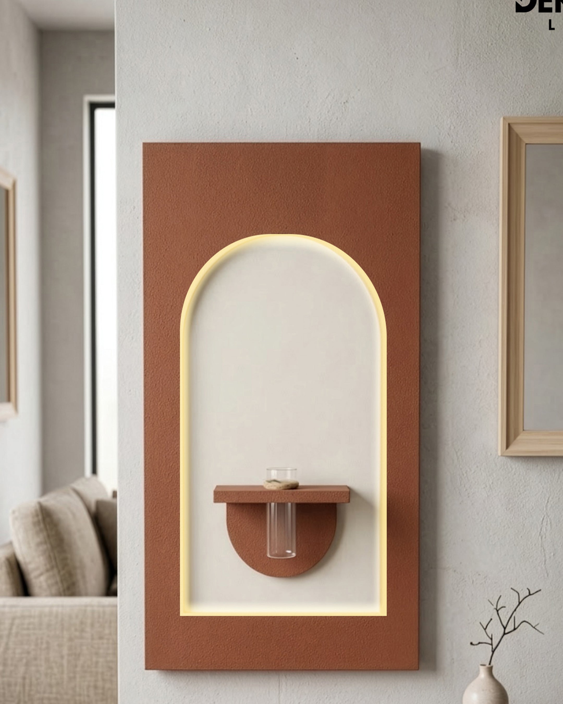 Dekor Fark 50x90 cm Oval LED'li Dekoratif Duvar Paneli - Gizli Aydınlatmalı - Model D041