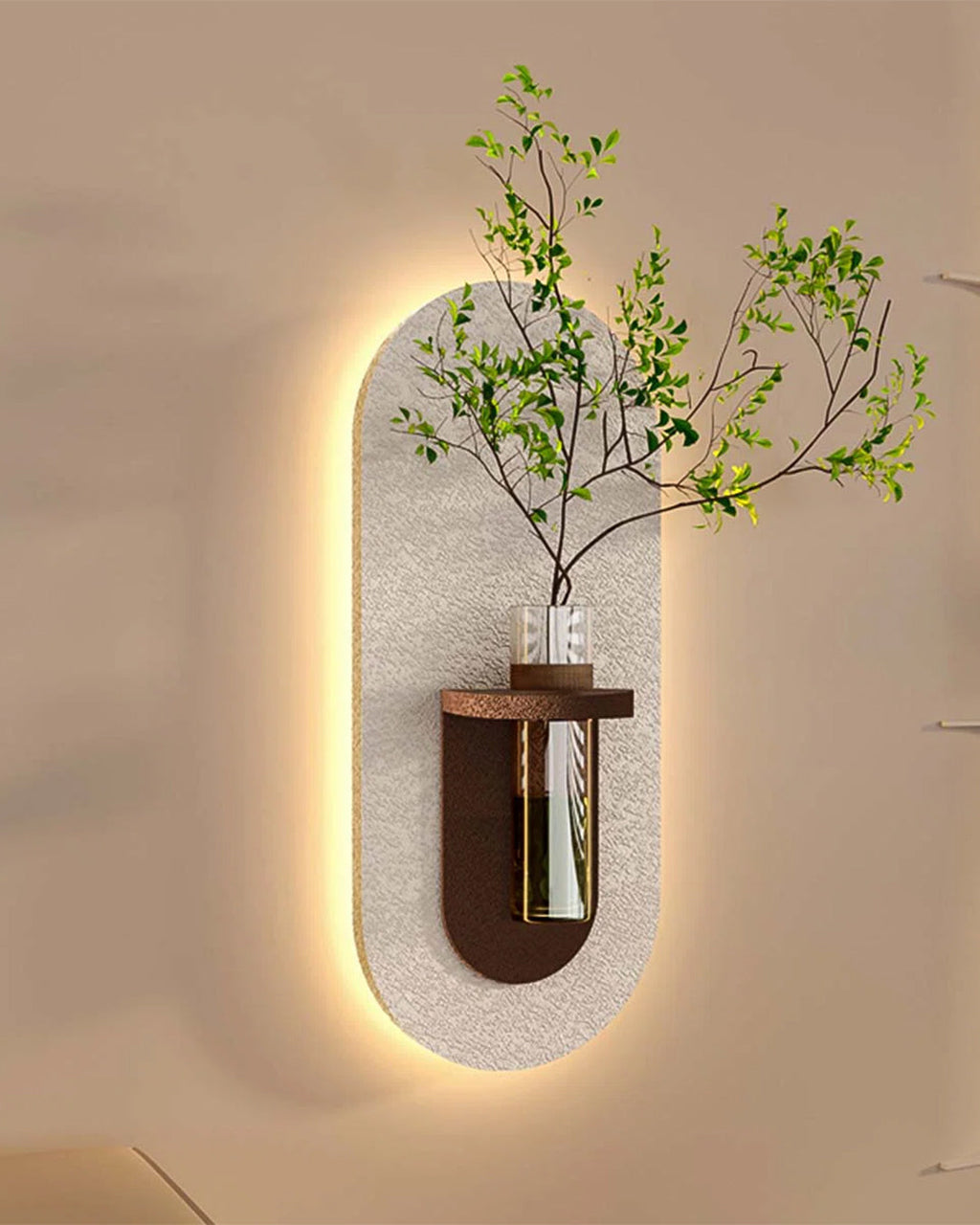 Dekor Fark 40x70 cm Pilli LED'li İskandinav Duvar Tablosu - Pütürlü Doku - Model D077