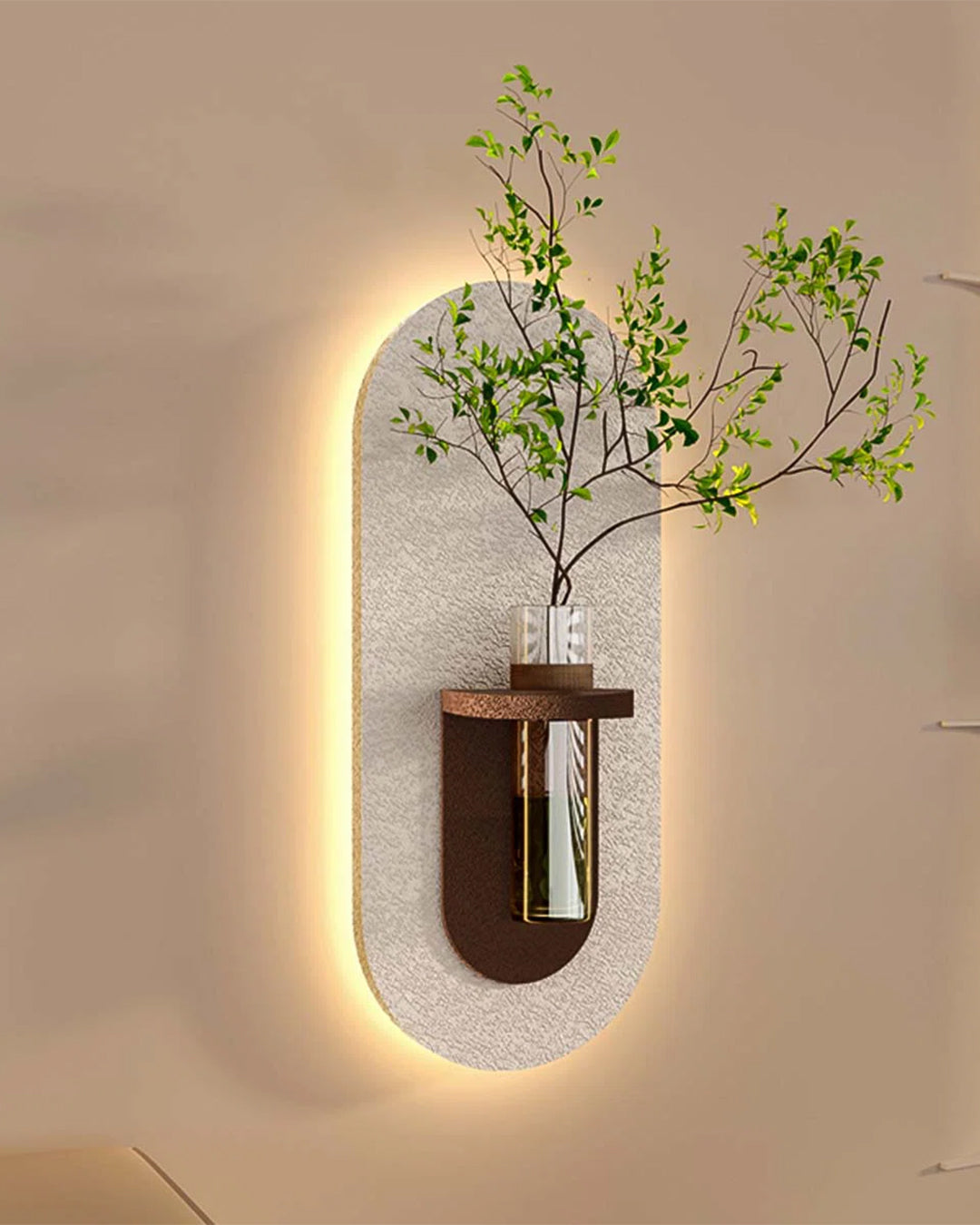 Dekor Fark 40x70 cm Pilli LED'li İskandinav Duvar Tablosu - Pütürlü Doku - Model D077