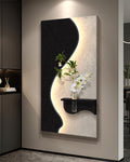 Dekor Fark 40x70 cm Pilli LED'li İskandinav Duvar Tablosu - Pütürlü Doku - Model D100