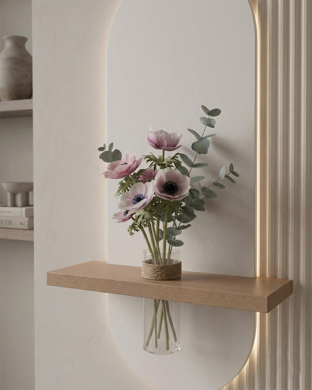 Dekor Fark 40x90 cm Oval LED'li Dekoratif Duvar Paneli - Gizli Aydınlatmalı - Model D014