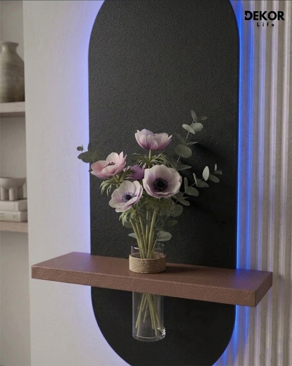 Dekor Fark 40x90 cm Oval LED'li Dekoratif Duvar Paneli - Gizli Aydınlatmalı - Model D011