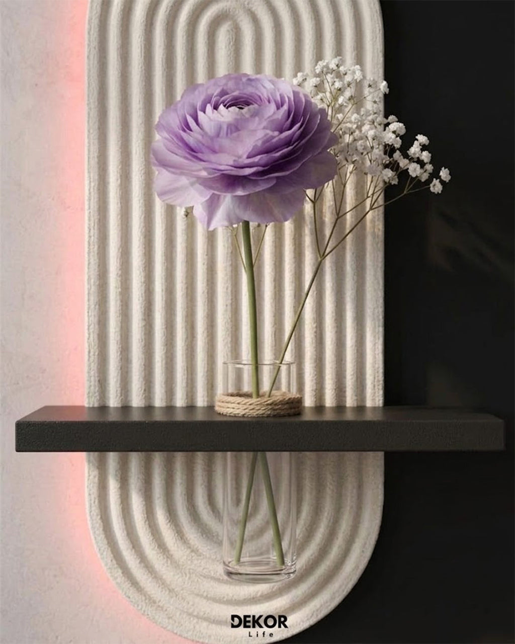 Dekor Fark 40x90 cm Oval LED'li Dekoratif Duvar Paneli - Gizli Aydınlatmalı - Model D019