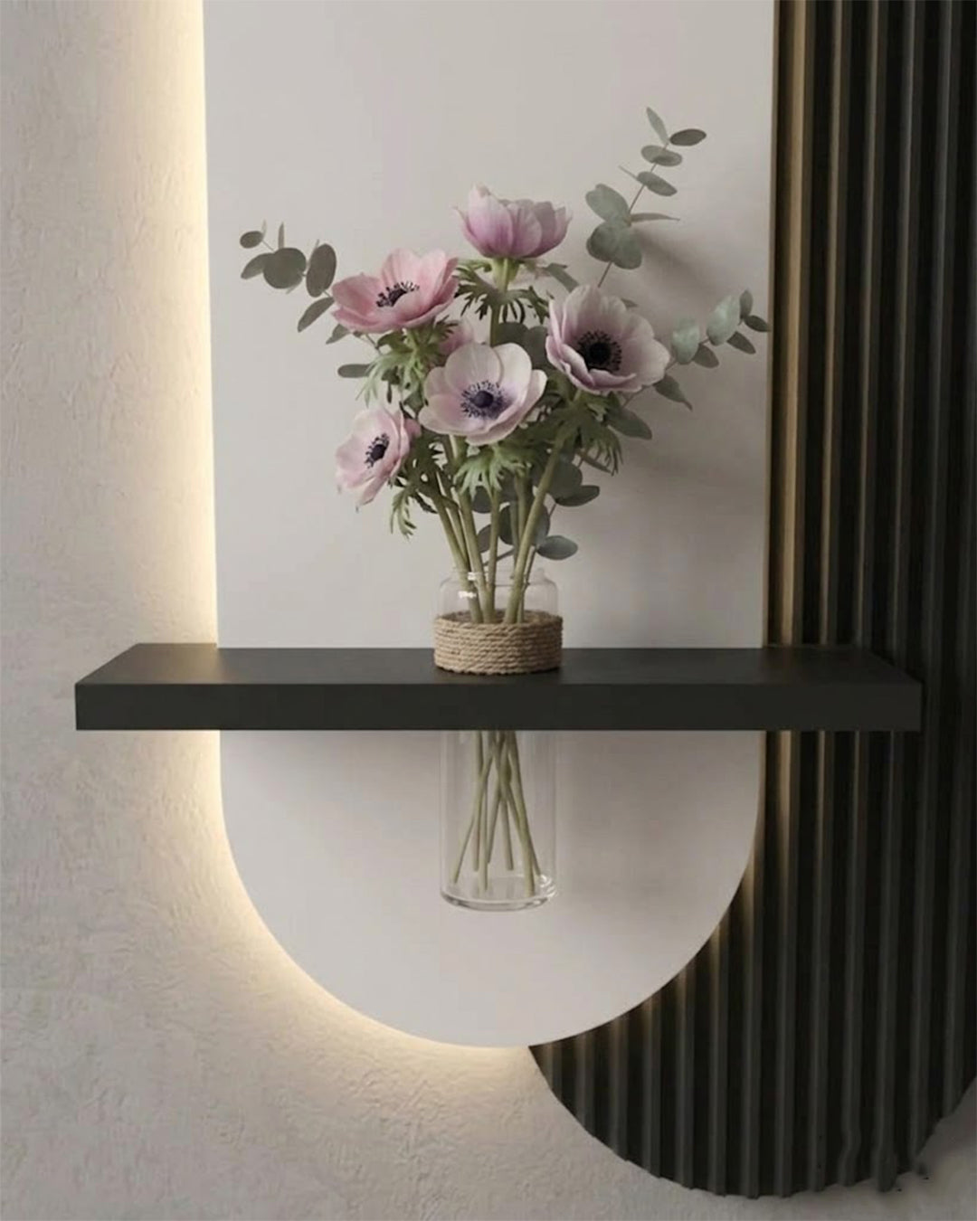 Dekor Fark 40x90 cm Oval LED'li Dekoratif Duvar Paneli - Gizli Aydınlatmalı - Model D005