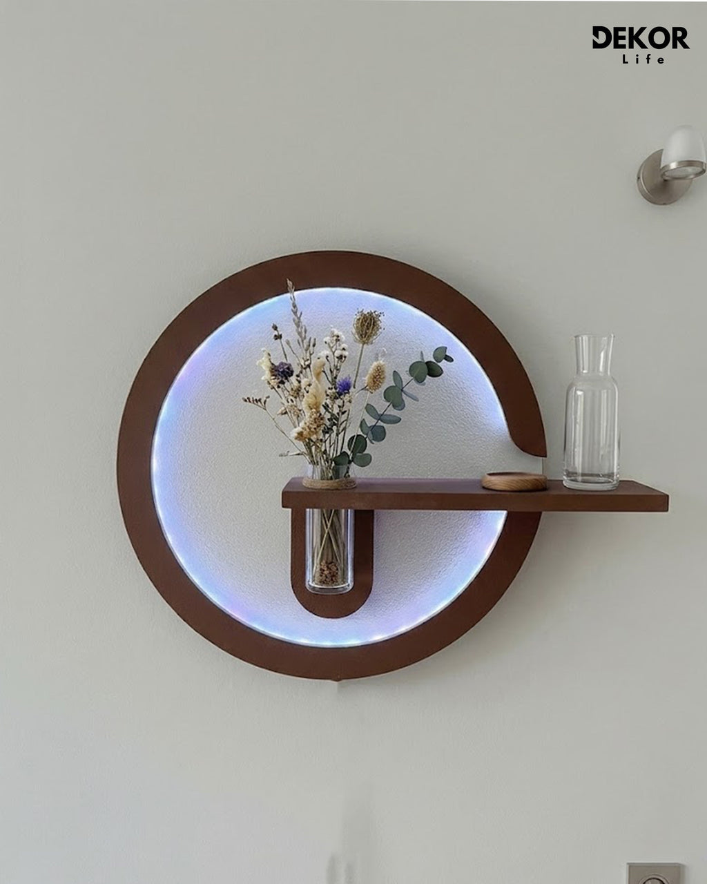 Dekor Fark 50x50 cm Oval LED'li Dekoratif Duvar Paneli - Gizli Aydınlatmalı - Model D027