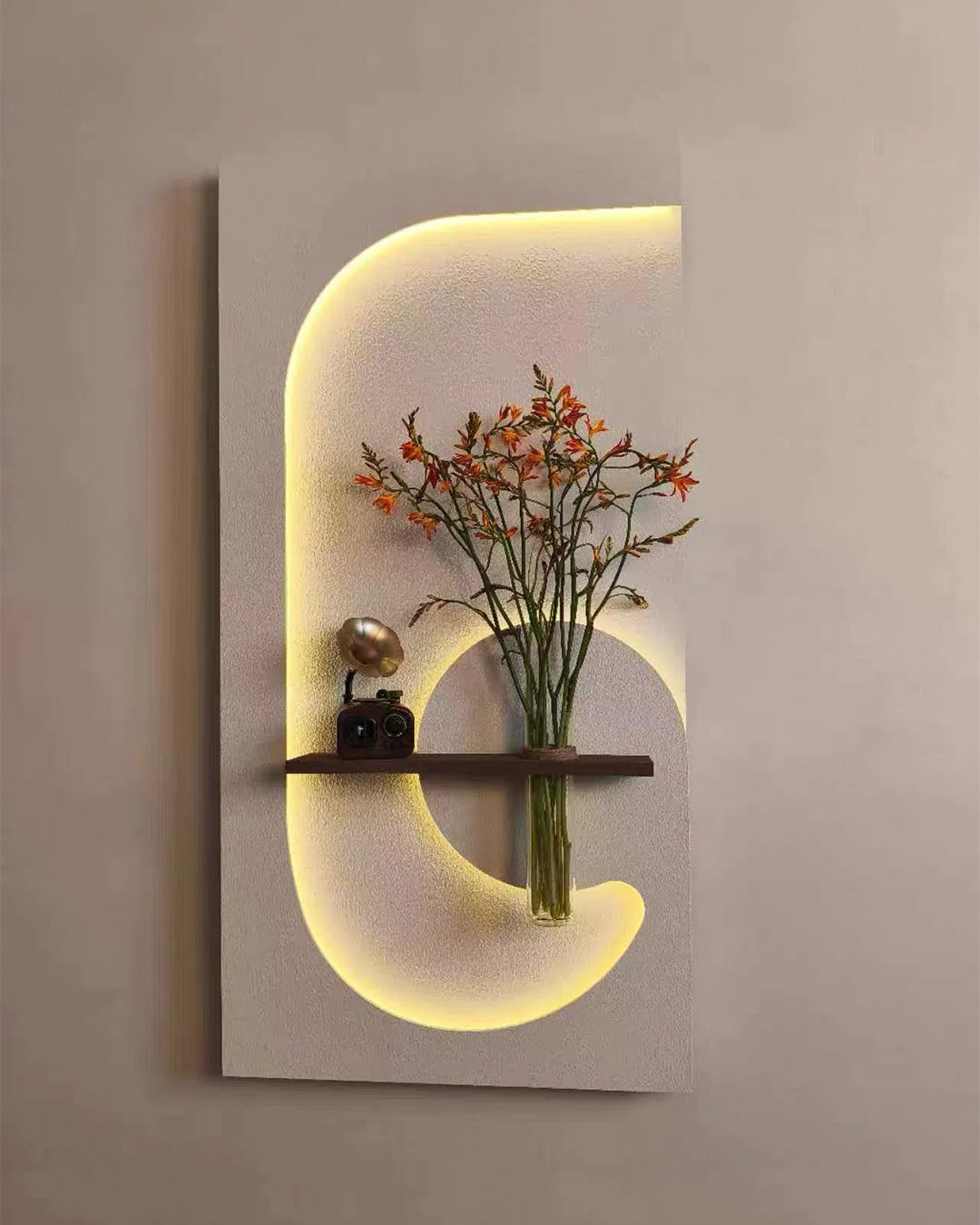 Dekor Fark 40x70 cm Pilli LED'li İskandinav Duvar Tablosu - Pütürlü Doku - Model D076