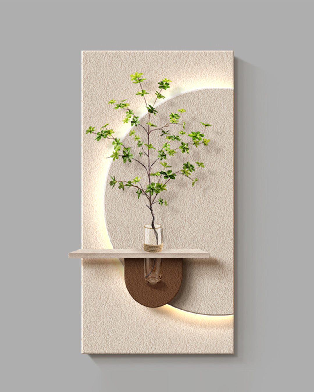 Dekor Fark 40x70 cm Pilli LED'li İskandinav Duvar Tablosu - Pütürlü Doku - Model D081