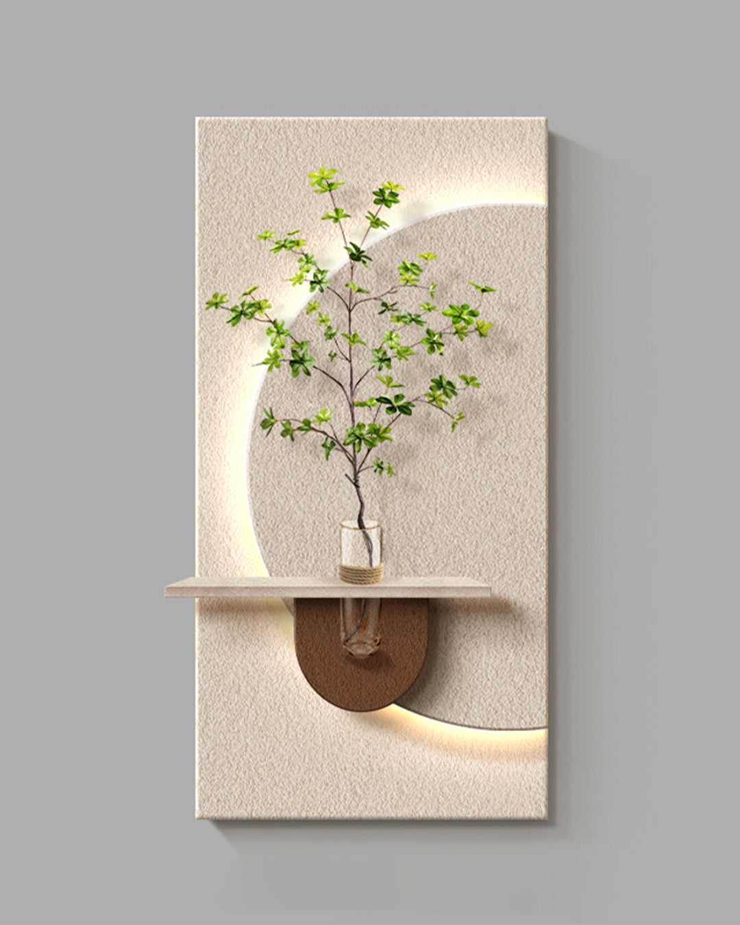 Dekor Fark 40x70 cm Pilli LED'li İskandinav Duvar Tablosu - Pütürlü Doku - Model D081
