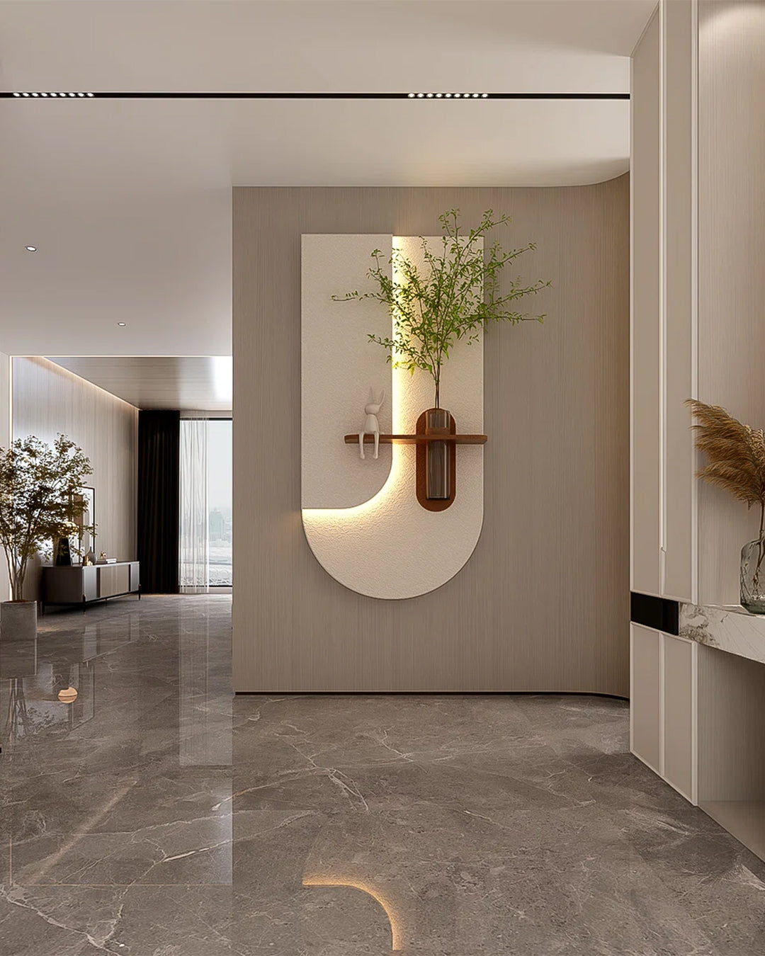 Dekor Fark 40x70 cm Pilli LED'li İskandinav Duvar Tablosu - Pütürlü Doku - Model D079