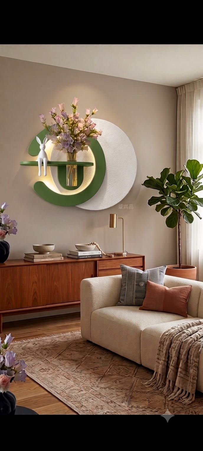 Dekor Fark 50x85 cm Oval LED'li Dekoratif Duvar Paneli - Gizli Aydınlatmalı - Model D039