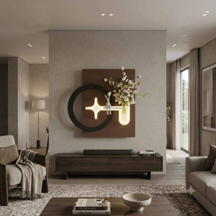 Dekor Fark 70x80 cm Oval LED'li Dekoratif Duvar Paneli - Gizli Aydınlatmalı - Model D070