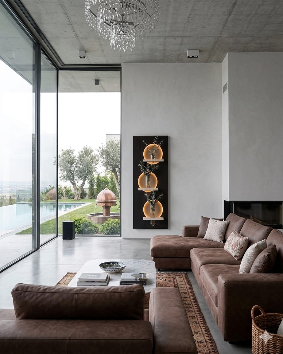 Dekor Fark 50x120 cm Oval LED'li Dekoratif Duvar Paneli - Gizli Aydınlatmalı - Model D024