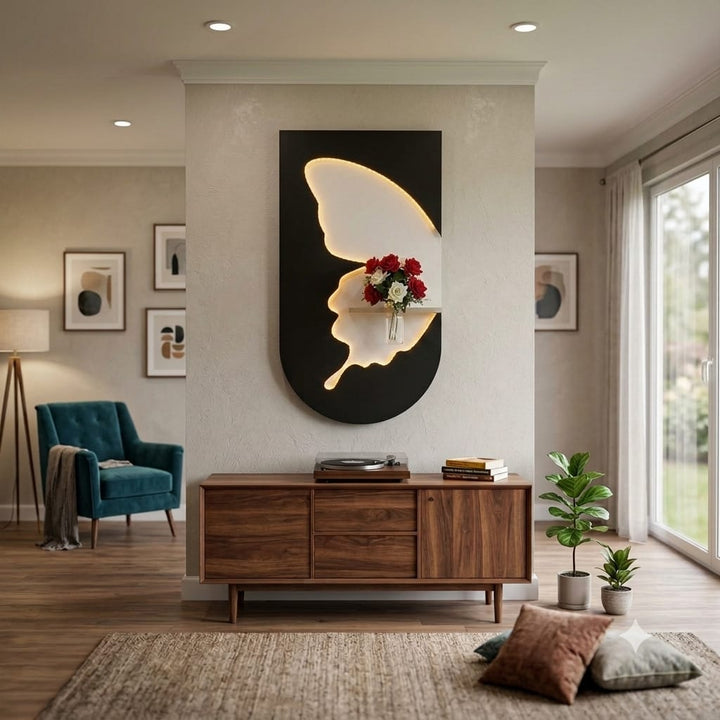 Dekor Fark 50x90 cm Oval LED'li Dekoratif Duvar Paneli - Gizli Aydınlatmalı - Model D065