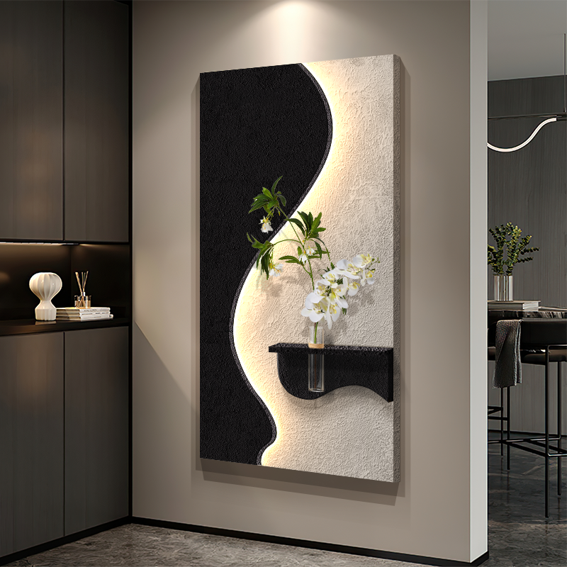 Dekor Fark 40x70 cm Pilli LED'li İskandinav Duvar Tablosu - Pütürlü Doku - Model D100