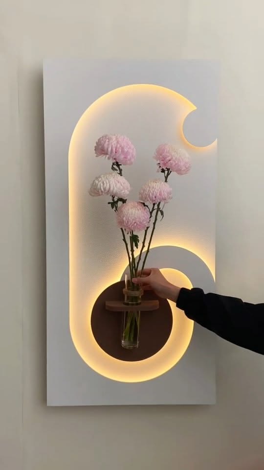 Dekor Fark 40x70 cm Pilli LED'li İskandinav Duvar Tablosu - Pütürlü Doku - Model D104
