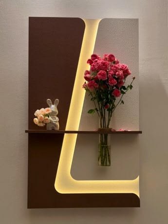 Dekor Fark 40x70 cm Pilli LED'li İskandinav Duvar Tablosu - Pütürlü Doku - Model D106