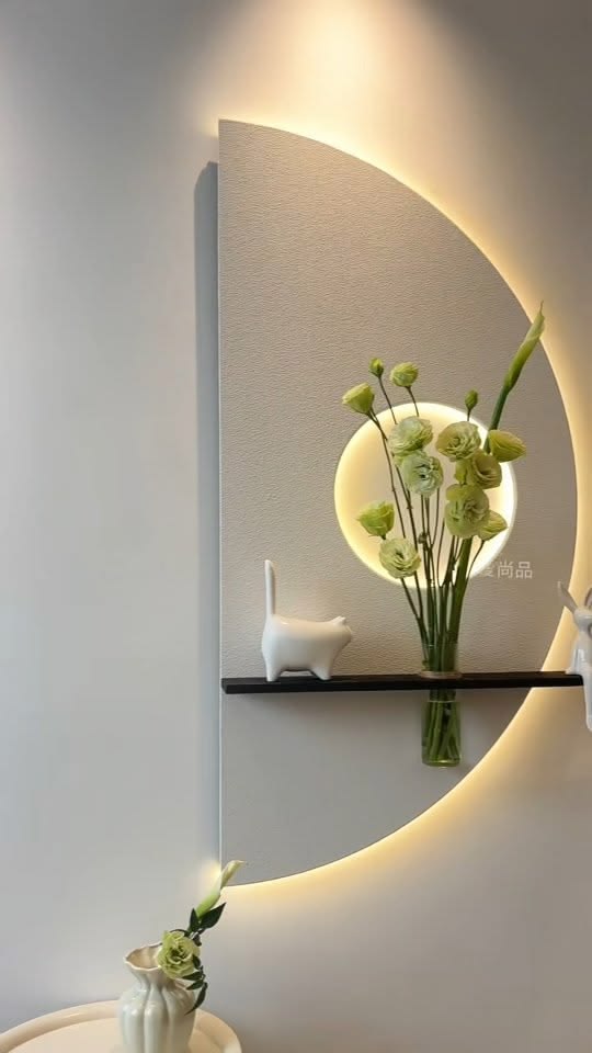 Dekor Fark 40x70 cm Pilli LED'li İskandinav Duvar Tablosu - Pütürlü Doku - Model D107