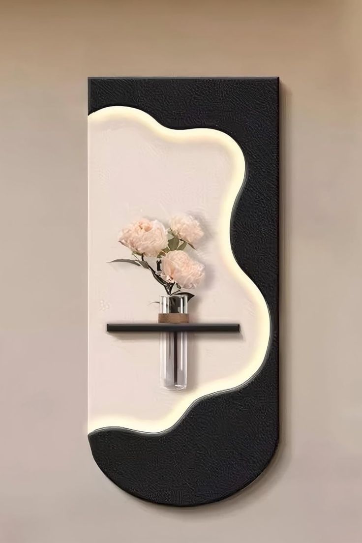 Dekor Fark 40x70 cm Pilli LED'li İskandinav Duvar Tablosu - Pütürlü Doku - Model D109