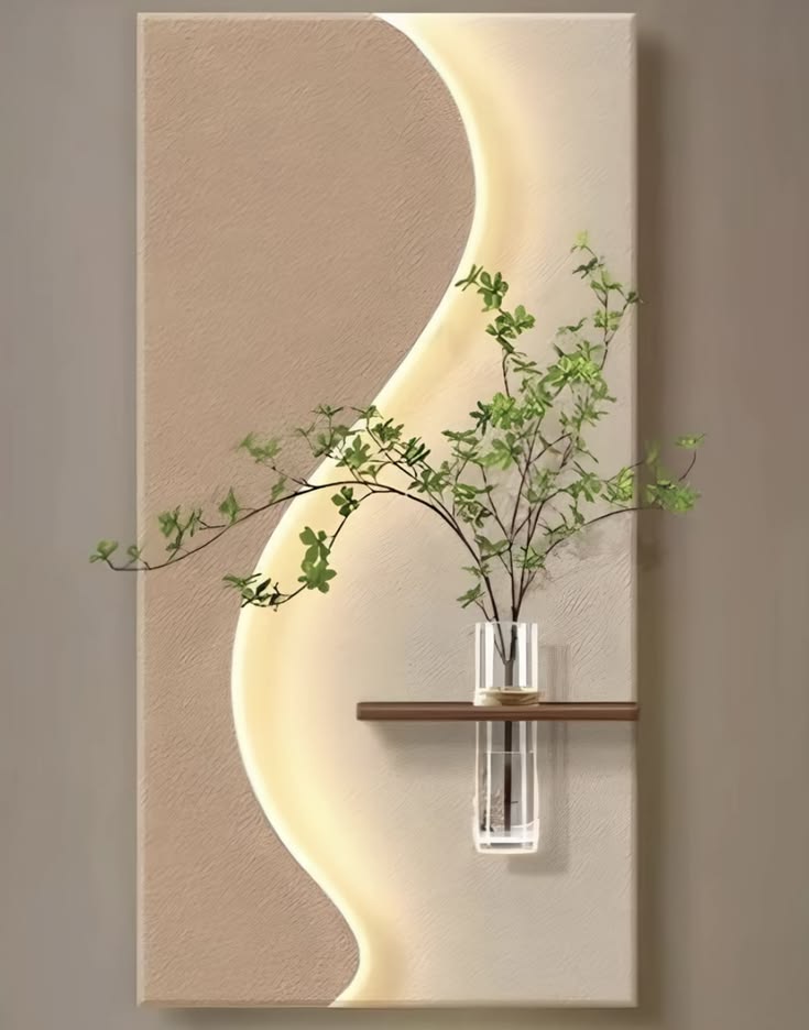 Dekor Fark 40x70 cm Pilli LED'li İskandinav Duvar Tablosu - Pütürlü Doku - Model D112