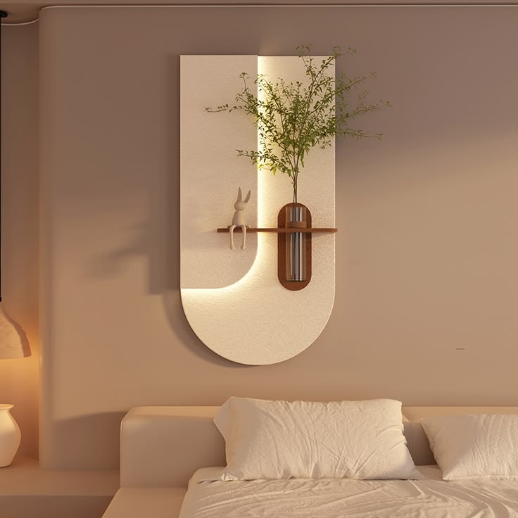 Dekor Fark 40x70 cm Pilli LED'li İskandinav Duvar Tablosu - Pütürlü Doku - Model D114