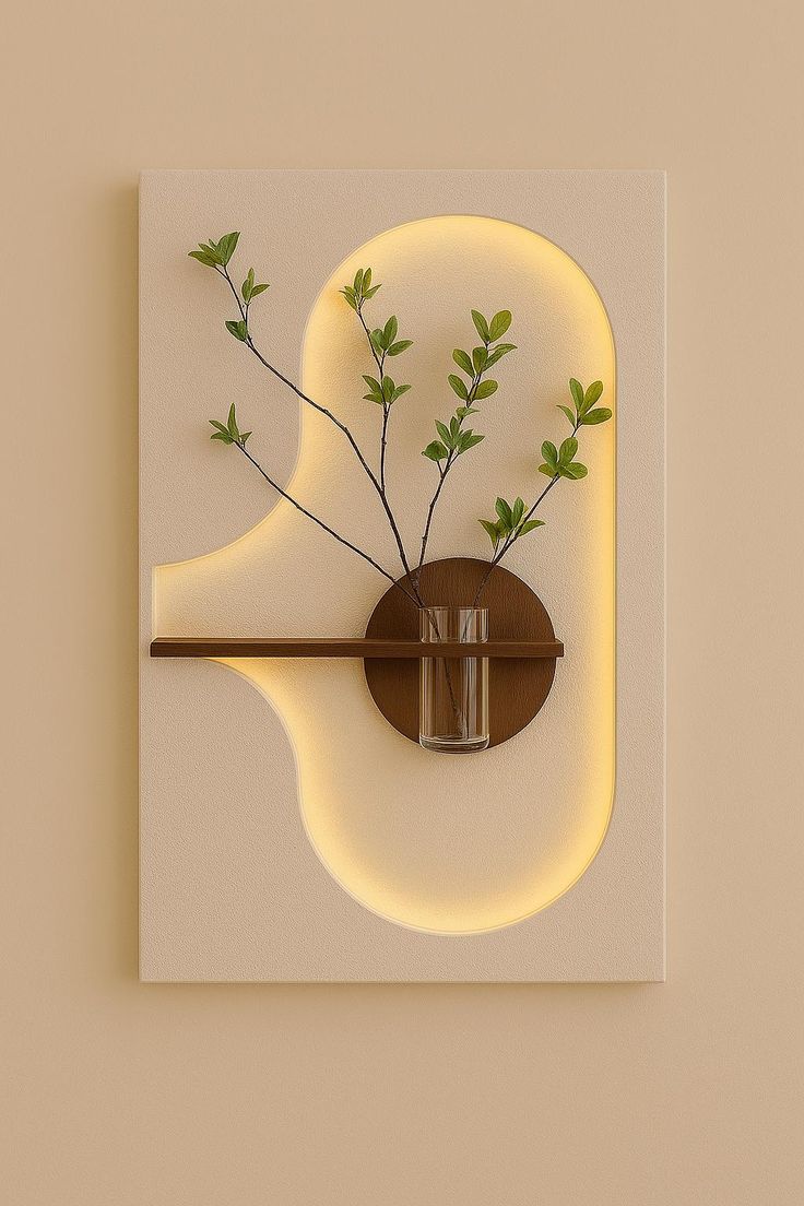 Dekor Fark 40x70 cm Pilli LED'li İskandinav Duvar Tablosu - Pütürlü Doku - Model D119