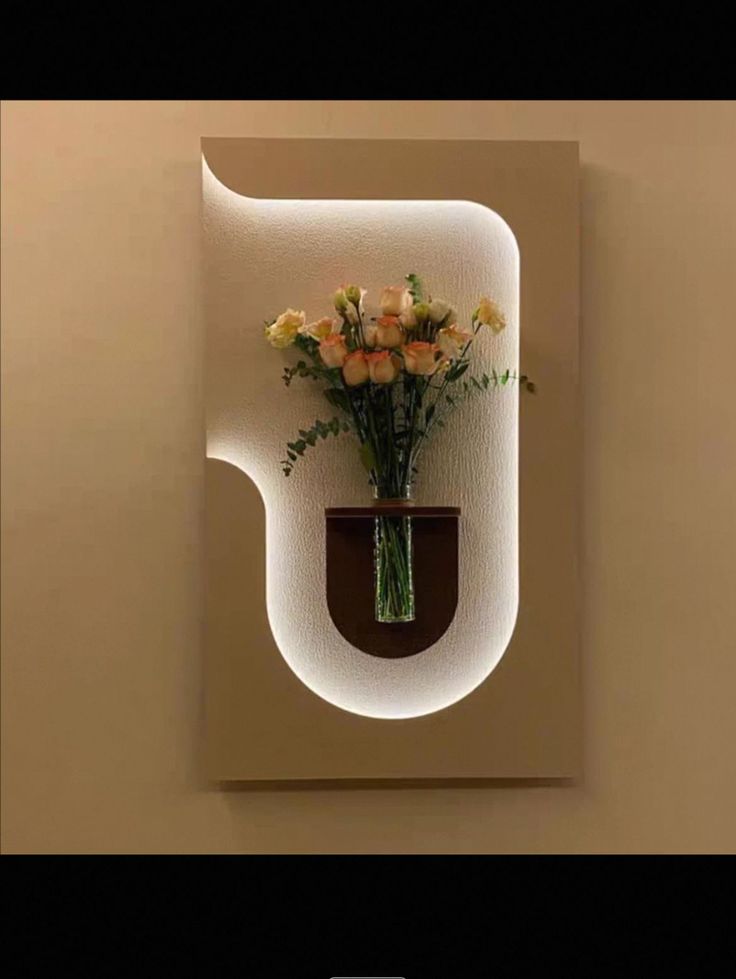 Dekor Fark 40x70 cm Pilli LED'li İskandinav Duvar Tablosu - Pütürlü Doku - Model D122