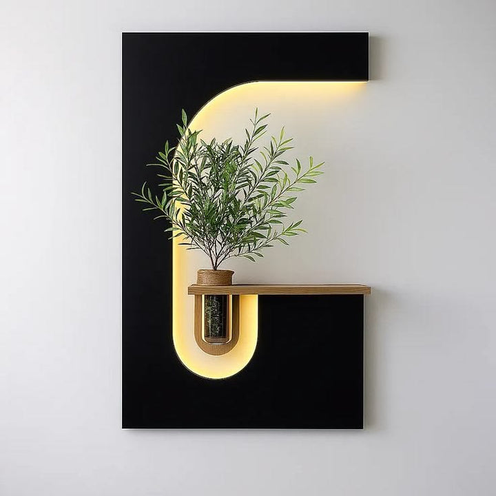 Dekor Fark 40x70 cm Pilli LED'li İskandinav Duvar Tablosu - Pütürlü Doku - Model D120