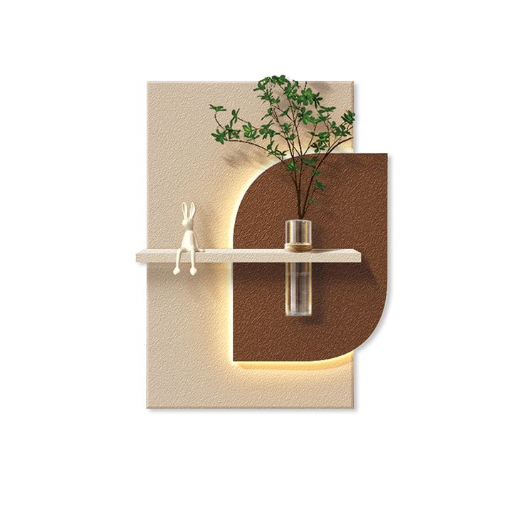 Dekor Fark 40x70 cm Pilli LED'li İskandinav Duvar Tablosu - Pütürlü Doku - Model D123