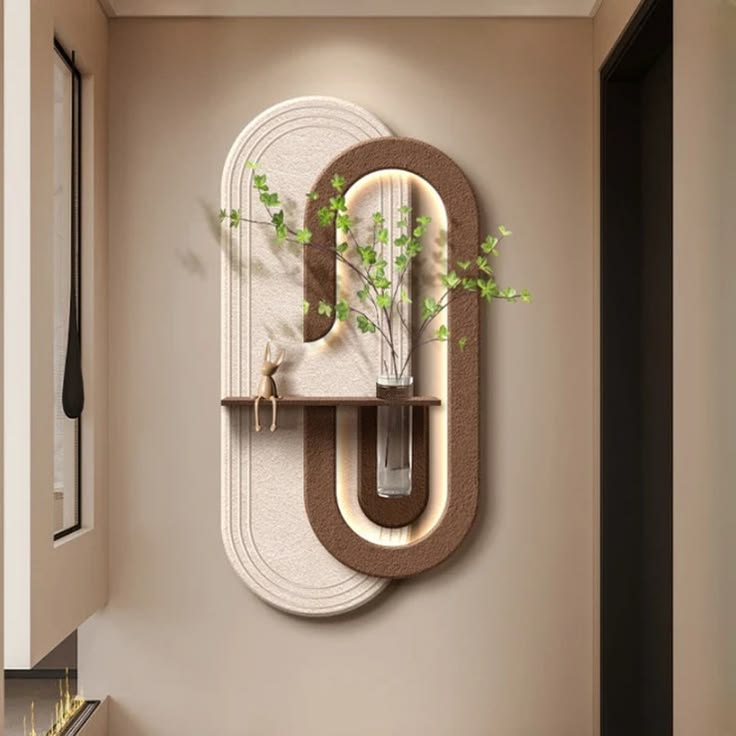 Dekor Fark 40x70 cm Pilli LED'li İskandinav Duvar Tablosu - Pütürlü Doku - Model D124