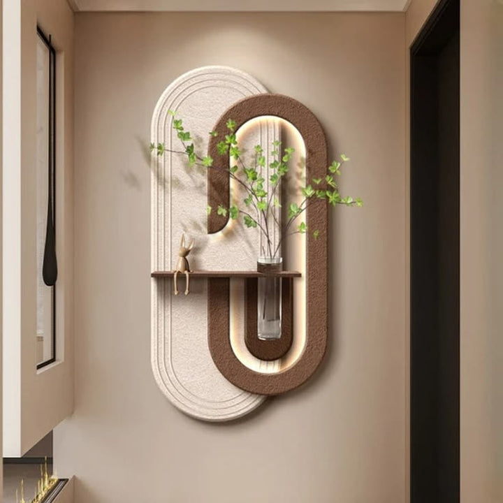 Dekor Fark 40x70 cm Pilli LED'li İskandinav Duvar Tablosu - Pütürlü Doku - Model D124