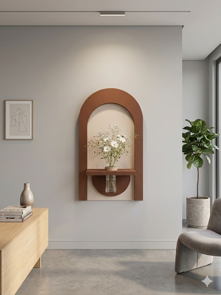 Dekor Fark 40x70 cm Pilli LED'li İskandinav Duvar Tablosu - Pütürlü Doku - Model D126