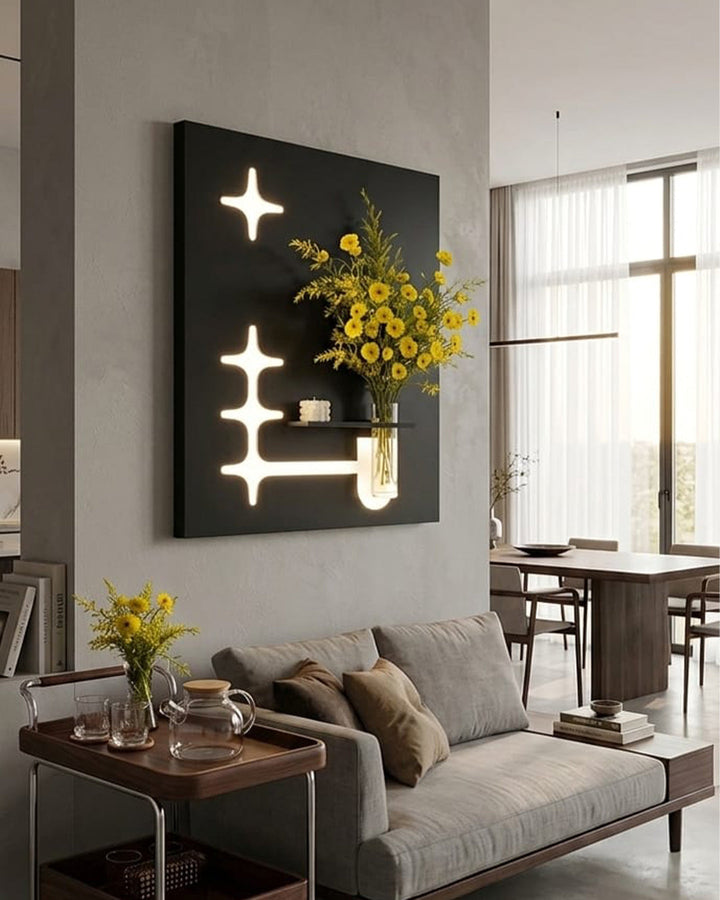 Dekor Fark 60x80 cm Oval LED'li Dekoratif Duvar Paneli - Gizli Aydınlatmalı - Model D066